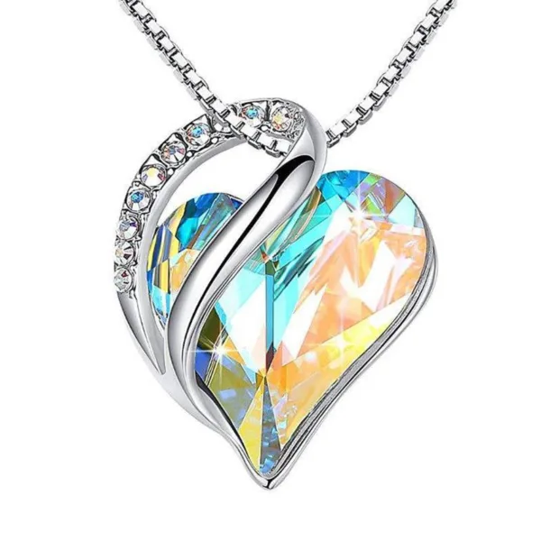 925 sliver heart shaped geometric necklace jewelry womens clavicle chain valentines mothers day gift - Image 5