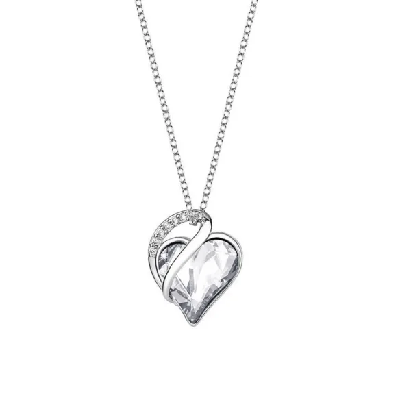 925 sliver heart shaped geometric necklace jewelry womens clavicle chain valentines mothers day gift - Image 10