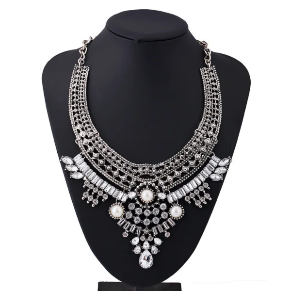 alloy diamond short necklace crystal necklace - Image 8