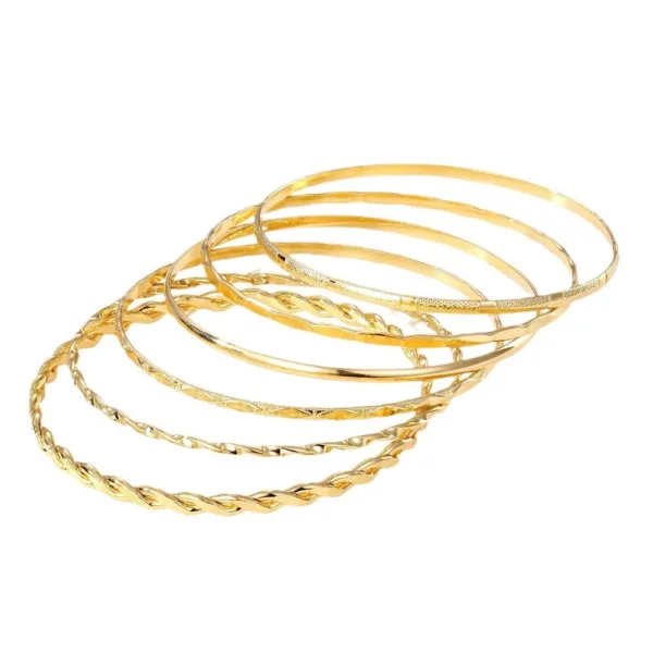 bohemian metal chain bracelet set for women geometric gold color thick link chain bangle female fashion jewelry - Image 6