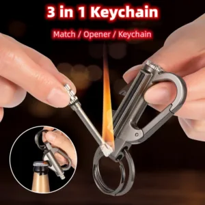 creative metal keychain lighter wild fire ten thousand times use kerosene lighters gifts for men