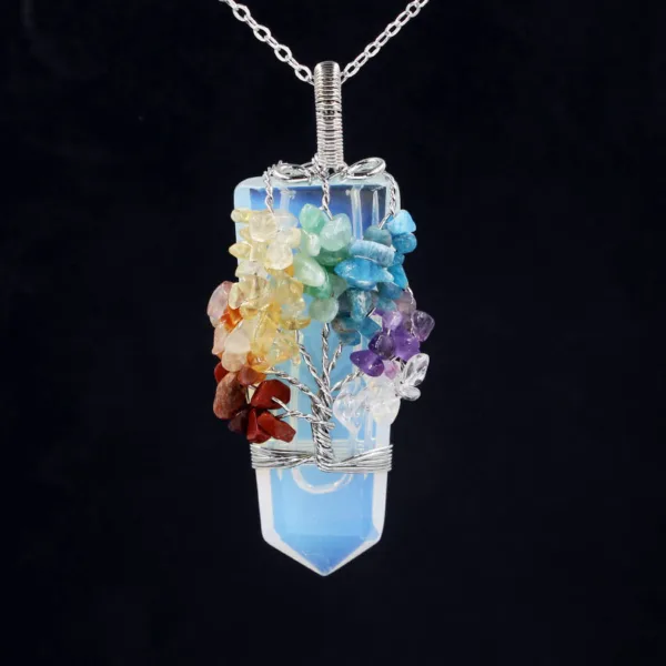 crystal column tree of life winding pendant necklace - Image 3