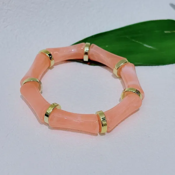 european and american bamboo tube beads womens fashion colored beads acrylic bracelet - Image 11