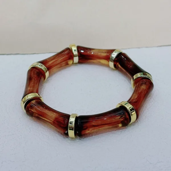 european and american bamboo tube beads womens fashion colored beads acrylic bracelet - Image 4