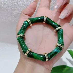 european and american bamboo tube beads womens fashion colored beads acrylic bracelet