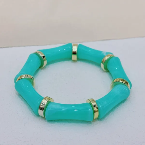 european and american bamboo tube beads womens fashion colored beads acrylic bracelet - Image 8