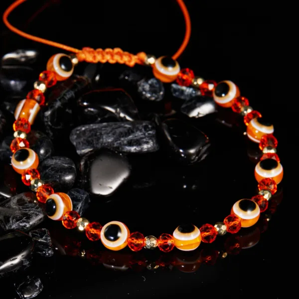 eye crystal bead pull adjustable bracelet - Image 3