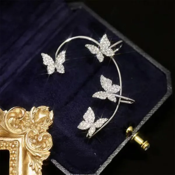 fashion earring butterfly ear clip and ear hook jewelry