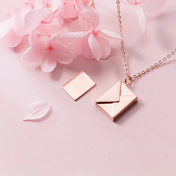 fashion jewelry envelop necklace women lover letter pendant best gifts for girlfriend - Image 2