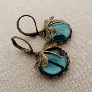 fashion jewelry womens earrings hanging vintage dragonfly pendant earring boho chakra blue moonstone drop earrings for women wedding charm ethnic jewellery