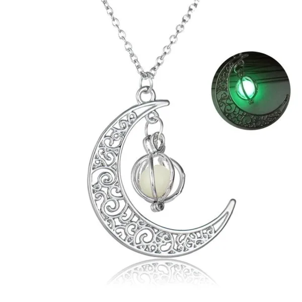 fashion moon natural glowing stone healing necklace women gift charm luminous pendant necklace jewelry - Image 5