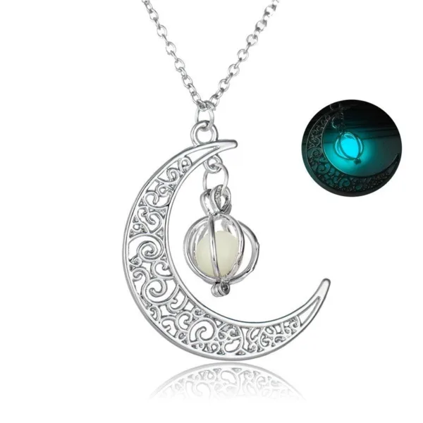 fashion moon natural glowing stone healing necklace women gift charm luminous pendant necklace jewelry - Image 6