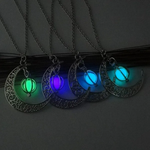 fashion moon natural glowing stone healing necklace women gift charm luminous pendant necklace jewelry - Image 7