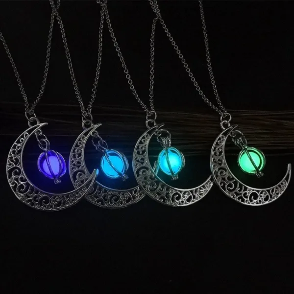 fashion moon natural glowing stone healing necklace women gift charm luminous pendant necklace jewelry - Image 8