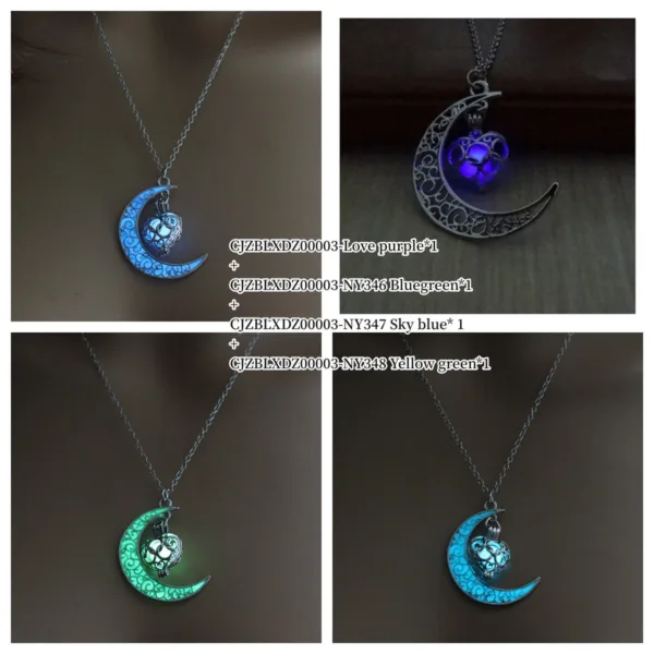 glowing pendant necklaces silver plated chain necklaces - Image 13