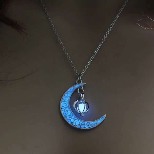 glowing pendant necklaces silver plated chain necklaces - Image 4