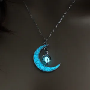 glowing pendant necklaces silver plated chain necklaces