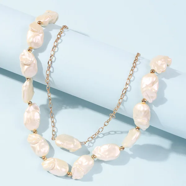 holiday style irregular pearl necklace - Image 4