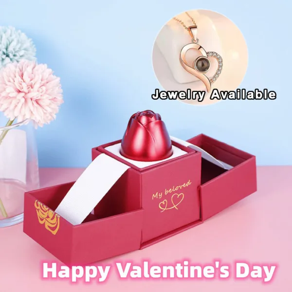 hot valentines day gifts metal rose jewelry gift box necklace for wedding girlfriend necklace gifts - Image 2