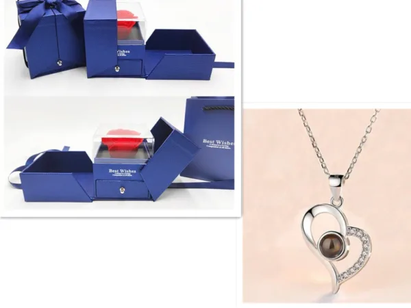 hot valentines day gifts metal rose jewelry gift box necklace for wedding girlfriend necklace gifts - Image 15