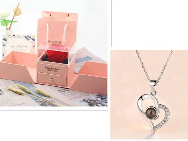 hot valentines day gifts metal rose jewelry gift box necklace for wedding girlfriend necklace gifts - Image 19