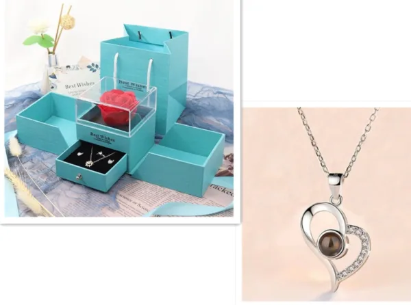 hot valentines day gifts metal rose jewelry gift box necklace for wedding girlfriend necklace gifts - Image 21