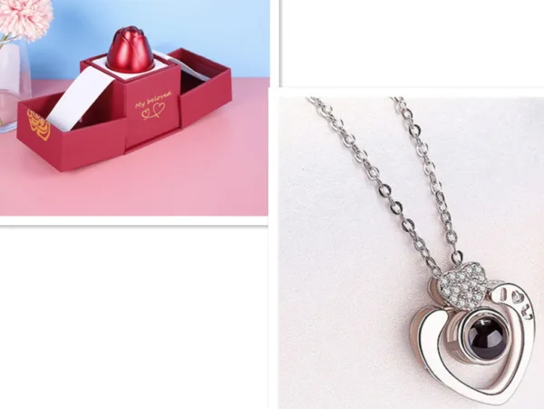 hot valentines day gifts metal rose jewelry gift box necklace for wedding girlfriend necklace gifts - Image 24