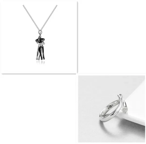 love hug necklace unisex men women couple jewelry simple temperament clavicle chain valentines day lover gift - Image 28