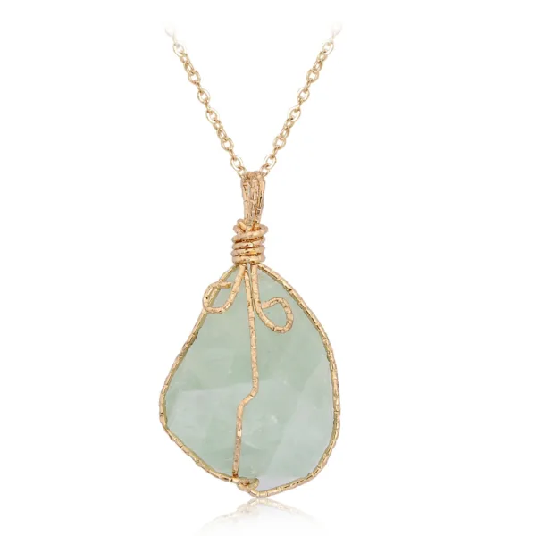 natural stone pendant irregular crystal rough necklace - Image 11