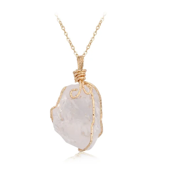 natural stone pendant irregular crystal rough necklace - Image 13