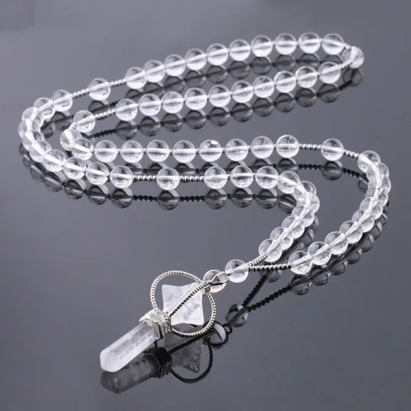 natural white crystal column natural stone necklace - Image 9