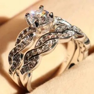 new set of rings wedding ring set men and women couple ring jewelry