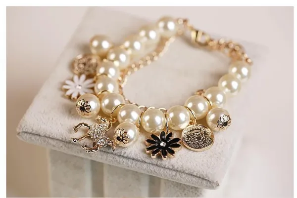 pearl flower bracelet jewelry - Image 3