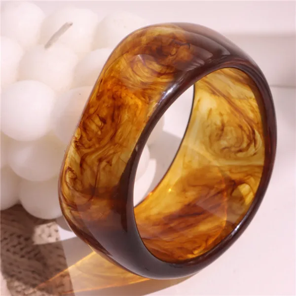 resin oval wide geometric blooming bracelet - Image 6