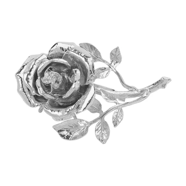 retro metal three dimensional rose flower accessories coat suit brooch - Image 5