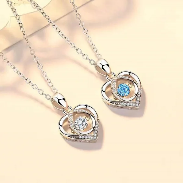 s925 beating heart shaped necklace women luxury love rhinestones necklace jewelry gift for valentines day - Image 6