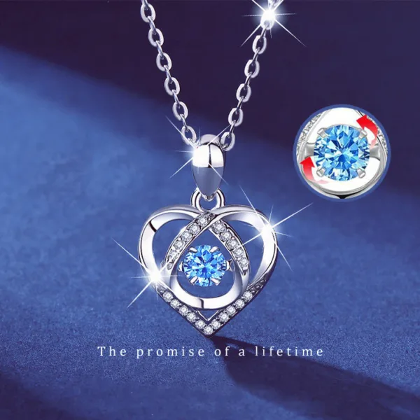 s925 beating heart shaped necklace women luxury love rhinestones necklace jewelry gift for valentines day