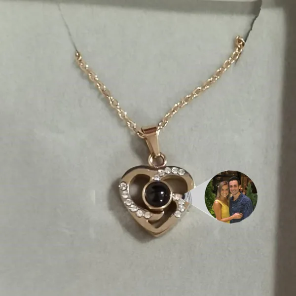 s925 silver romantic colorful photo projection necklace heart shaped pendant necklace - Image 13