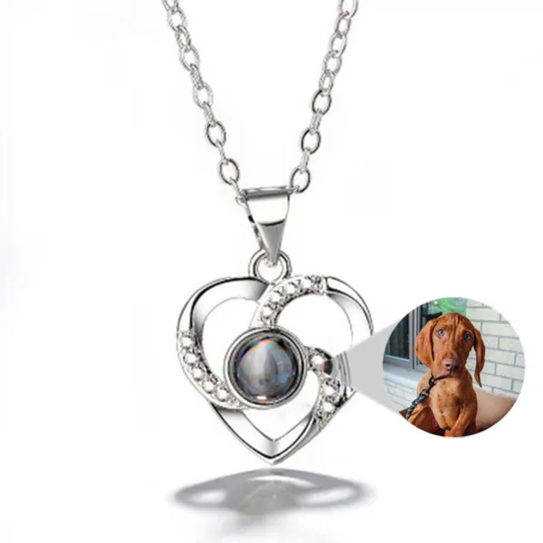 s925 silver romantic colorful photo projection necklace heart shaped pendant necklace - Image 9