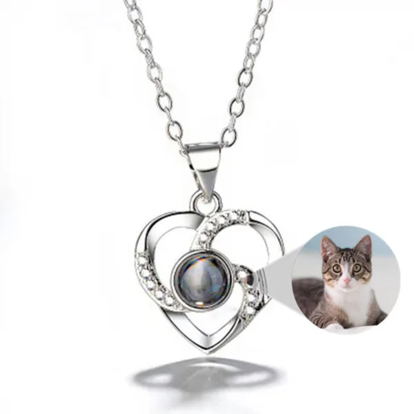 s925 silver romantic colorful photo projection necklace heart shaped pendant necklace - Image 10