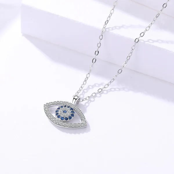 s925 sterling silver jewelry european and american atmospheric demon eye necklace eye pendant - Image 2