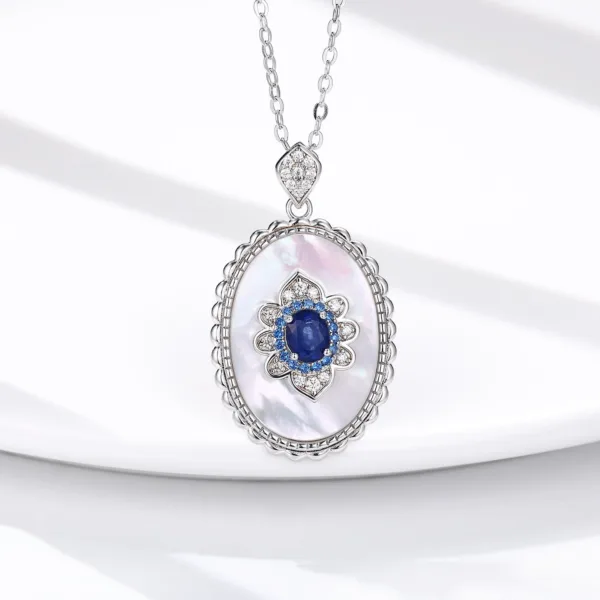 sapphire diamond pendant 925 sterling silver party wedding pendants chain necklace for women charm jewelry