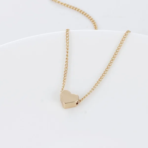 simple fashion gold color double sided love pendant necklaces clavicle chains necklace women jewelry valentines day gift - Image 6