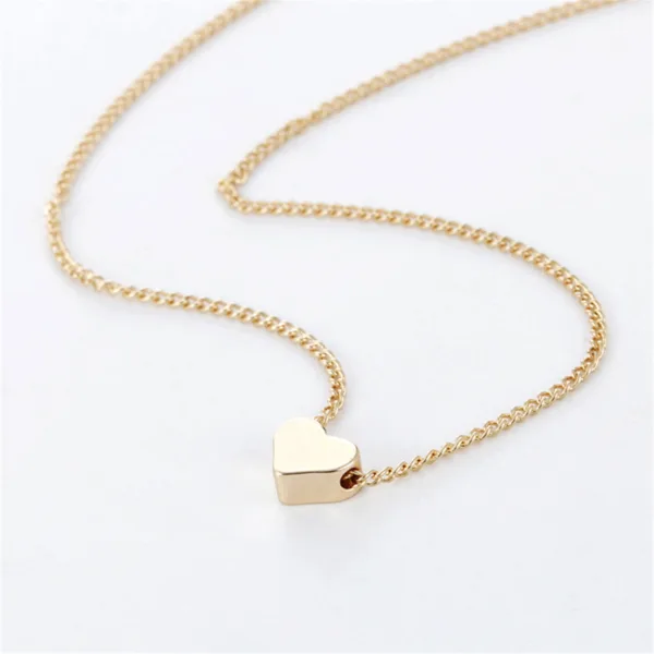 simple fashion gold color double sided love pendant necklaces clavicle chains necklace women jewelry valentines day gift - Image 7