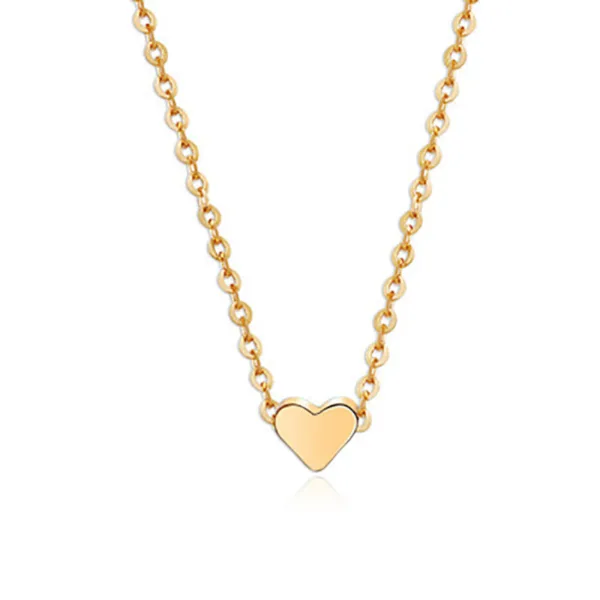 simple fashion gold color double sided love pendant necklaces clavicle chains necklace women jewelry valentines day gift - Image 10