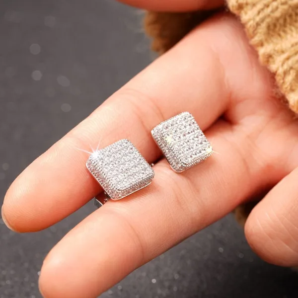 simple full jeweled stud earrings womens fashion