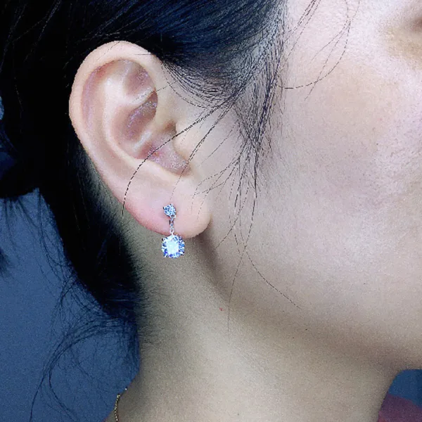 simple geometric zircon earrings for women - Image 2