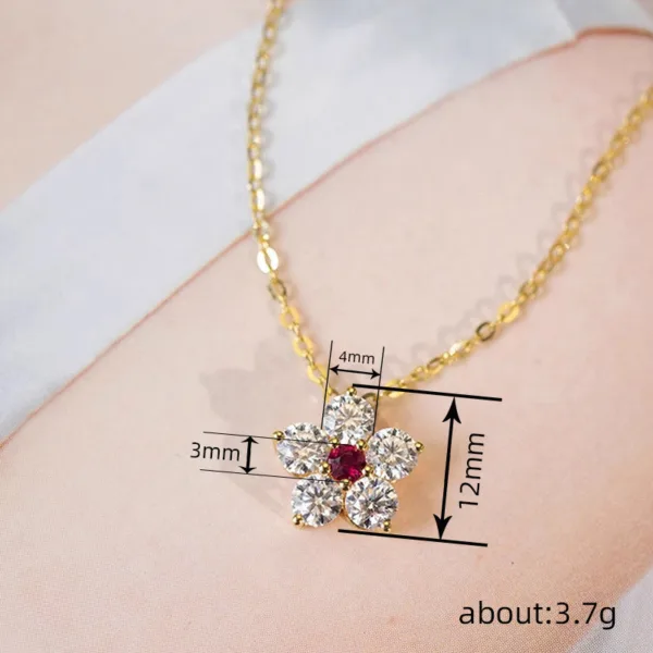 sparkling full rhinestone plum ruby necklace - Image 4