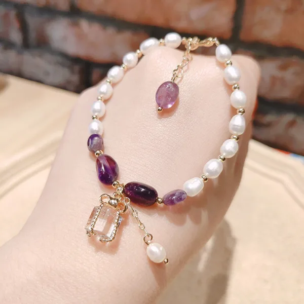 transfer flourishing peach blossom baroque pearl bracelet - Image 5