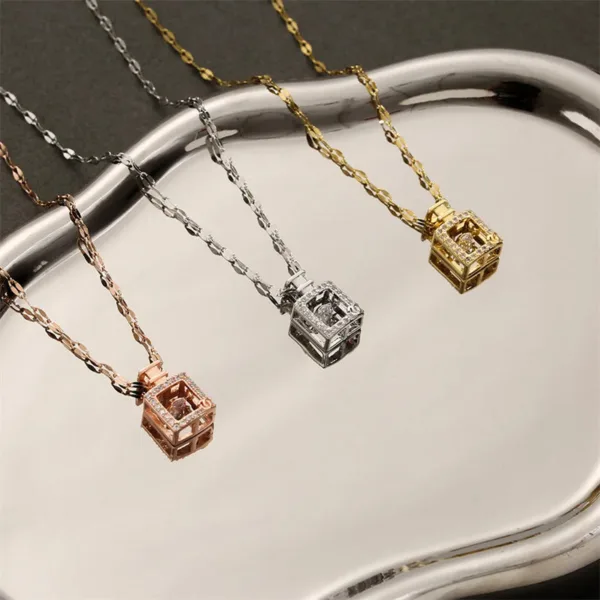 valentines day gift perfume bottle pendant titanium steel necklace korean trend zircon luxury female necklace charm jewelry gift fashion jewelry woman - Image 3